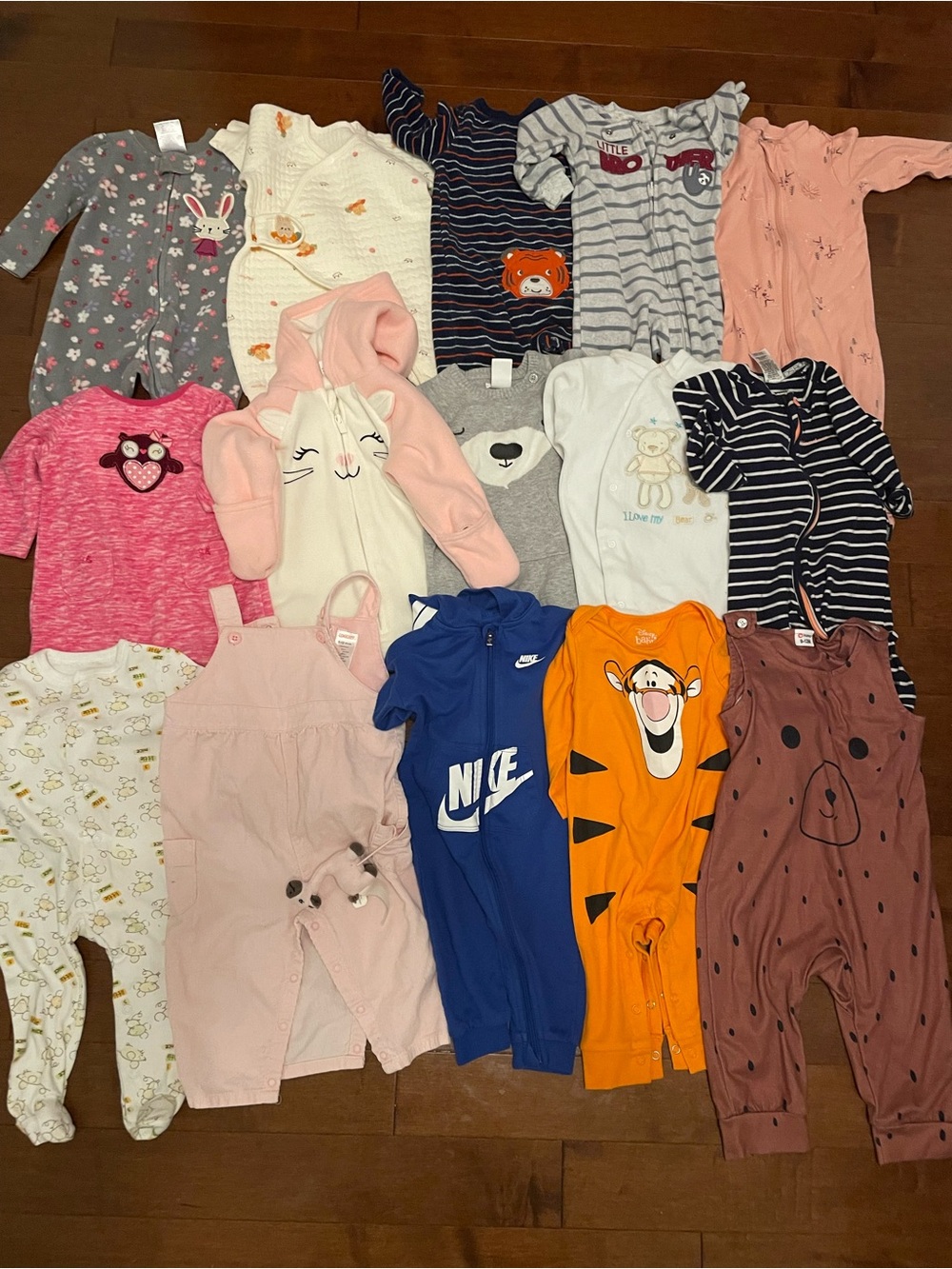 Lot 15 pcs. Mixed Kids Pajama and one piece bundle -Size 3-9m
